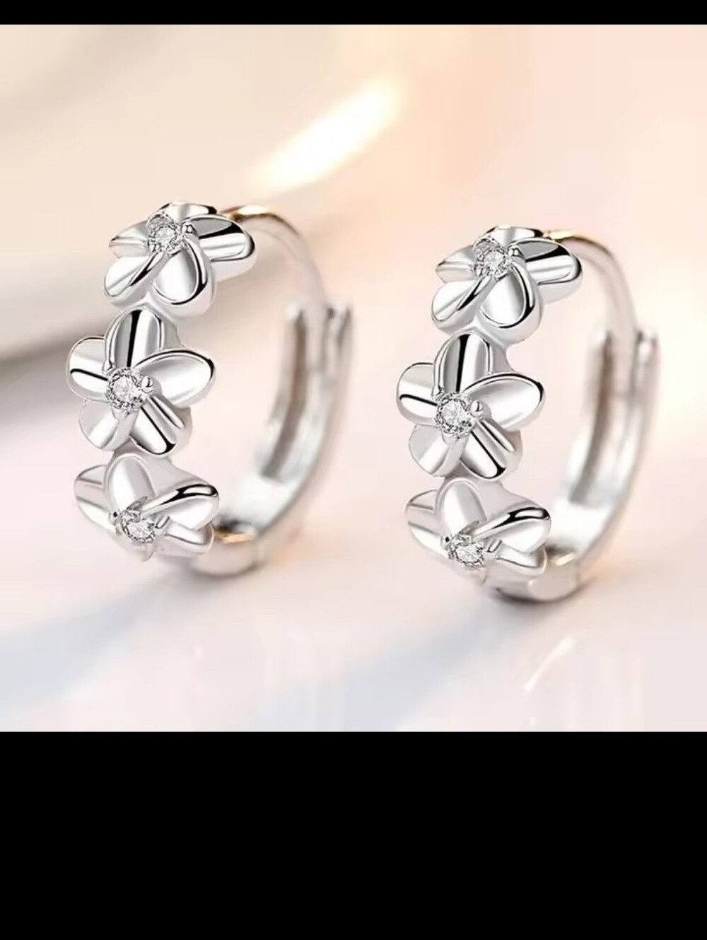 Sterling Silver Hoop Earrings Women's 925 Jewelry New G35